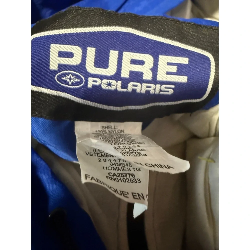 PURE POLARIS - Men's‎ 1/4 Zip Blue Hooded Windbreaker Anorak Jacket - X-Large